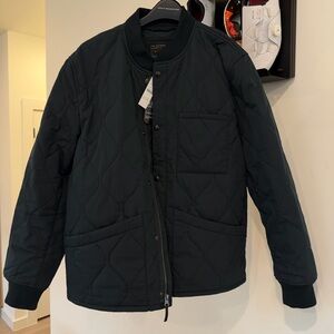 JCrew Men's Quilted bomber primaloft Jacket - Dark Green- (New With Tags!)